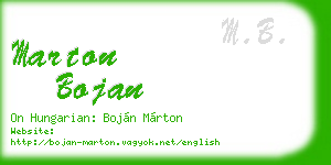 marton bojan business card